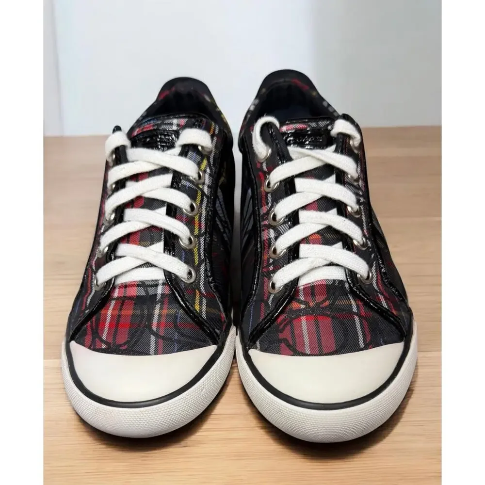 Y2K Coach A1070 Barrett Signature Tartan Low Top Sneaker Size 8.5B